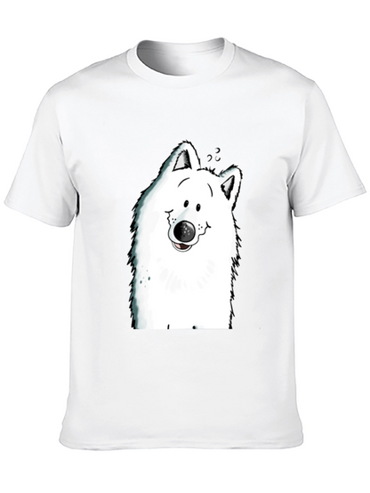 Cartoon Dog Graphic Tee - Black T-Shirt