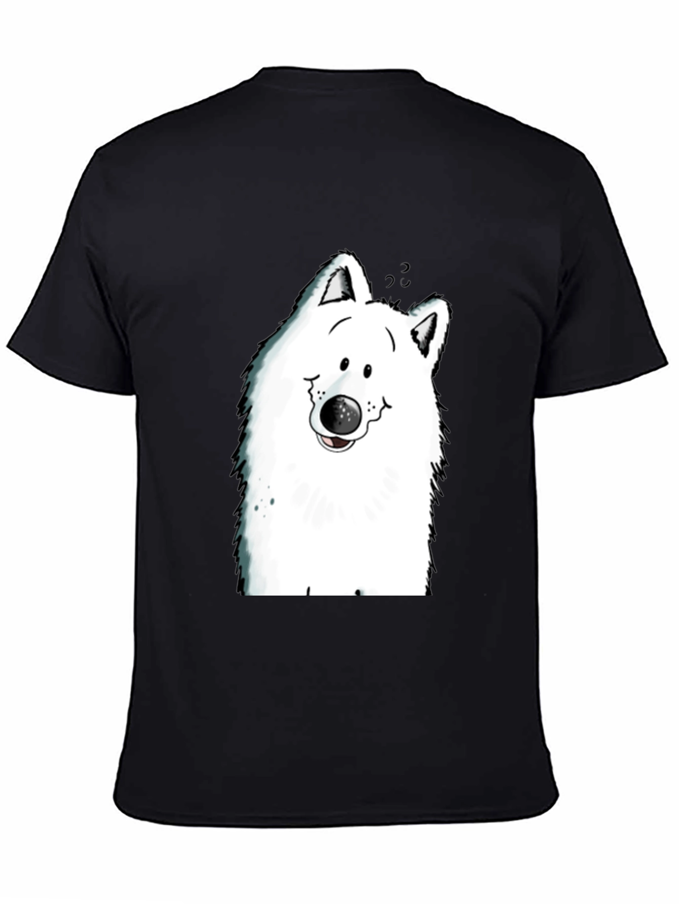 Cartoon Dog Graphic Tee - Black T-Shirt