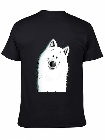 Cartoon Dog Graphic Tee - Black T-Shirt
