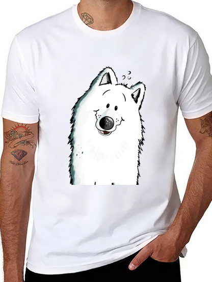 Cartoon Dog Graphic Tee - Black T-Shirt