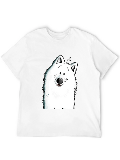 Cartoon Dog Graphic Tee - Black T-Shirt