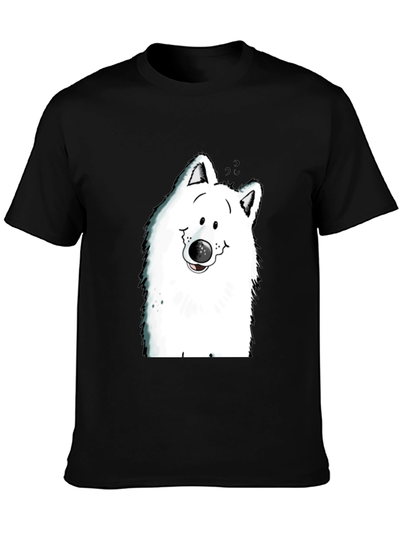 Cartoon Dog Graphic Tee - Black T-Shirt