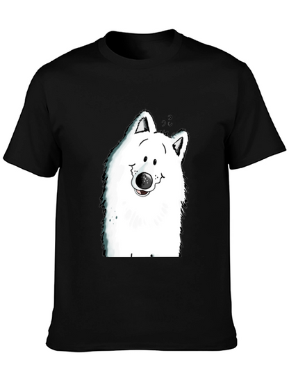 Cartoon Dog Graphic Tee - Black T-Shirt