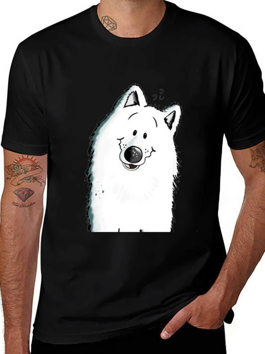 Cartoon Dog Graphic Tee - Black T-Shirt