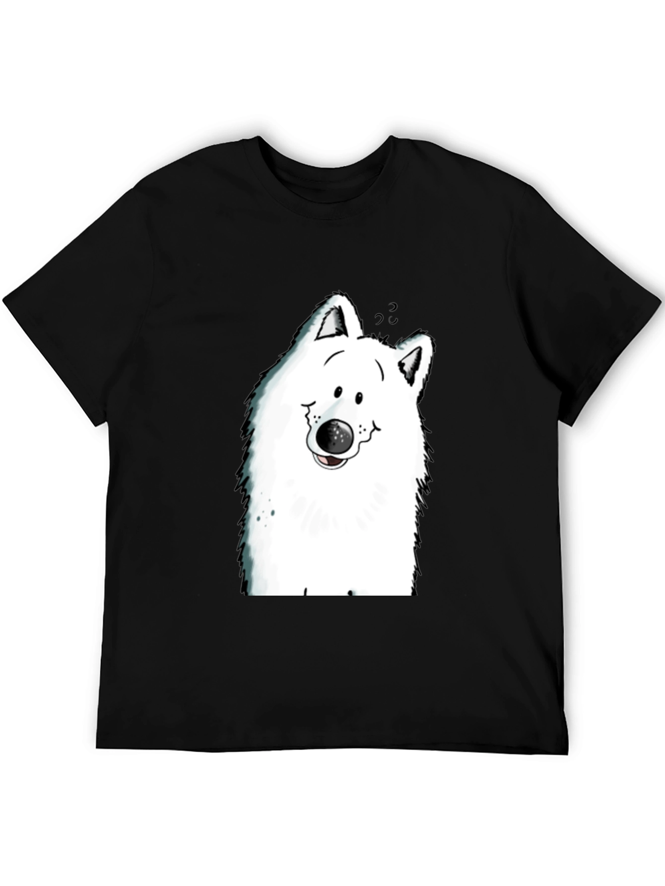 Cartoon Dog Graphic Tee - Black T-Shirt