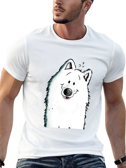 Cartoon Dog Graphic Tee - Black T-Shirt