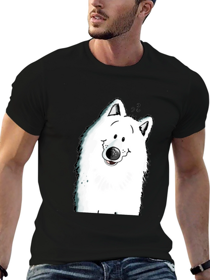 Cartoon Dog Graphic Tee - Black T-Shirt