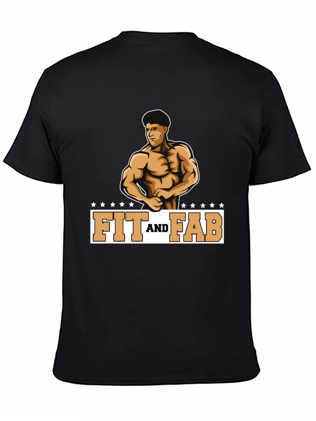 Fit and Fab Black Graphic Tee - Gym Ready