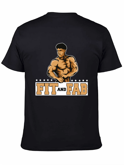 Fit and Fab Black Graphic Tee - Gym Ready