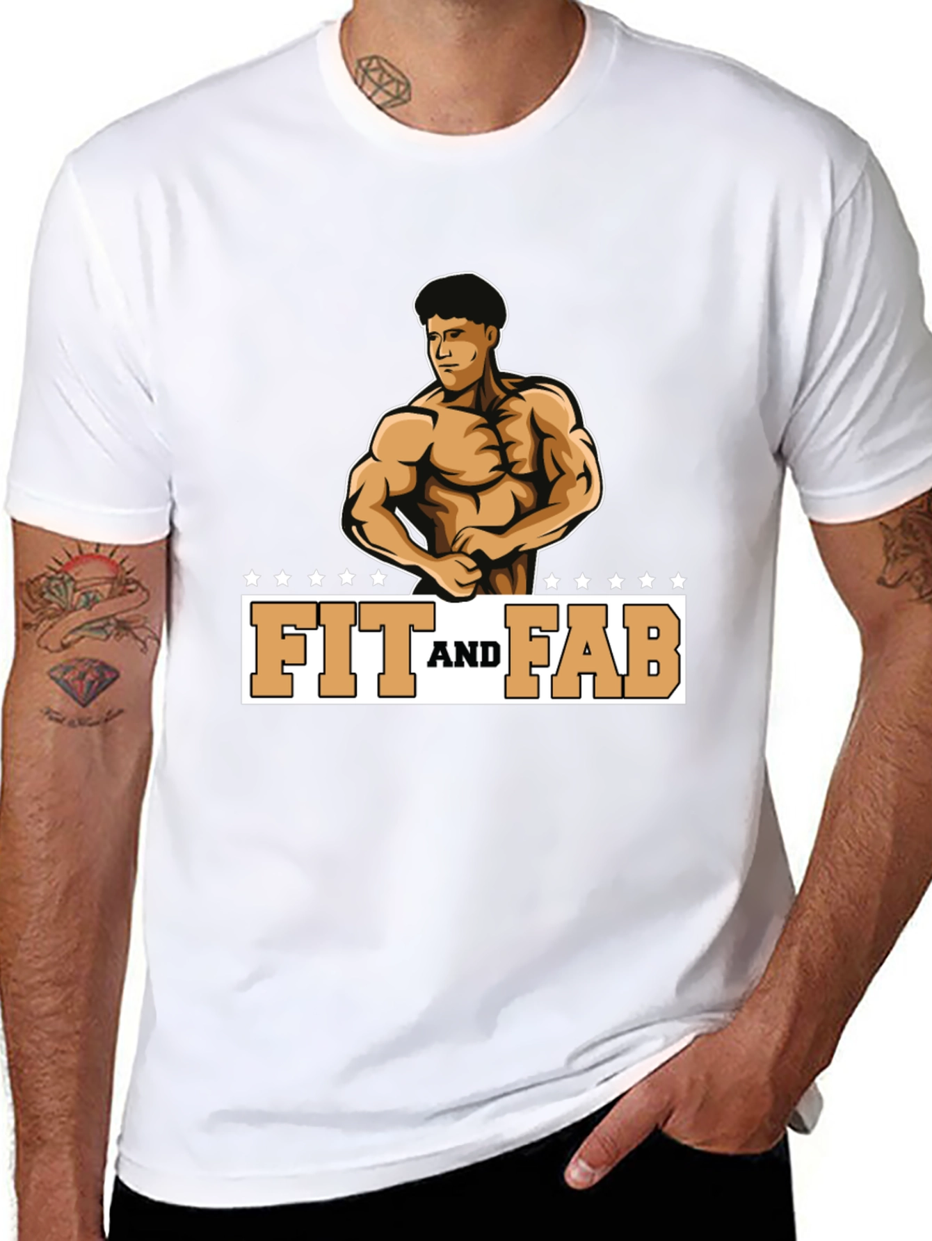 Fit and Fab Black Graphic Tee - Gym Ready