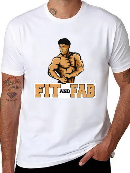 Fit and Fab Black Graphic Tee - Gym Ready