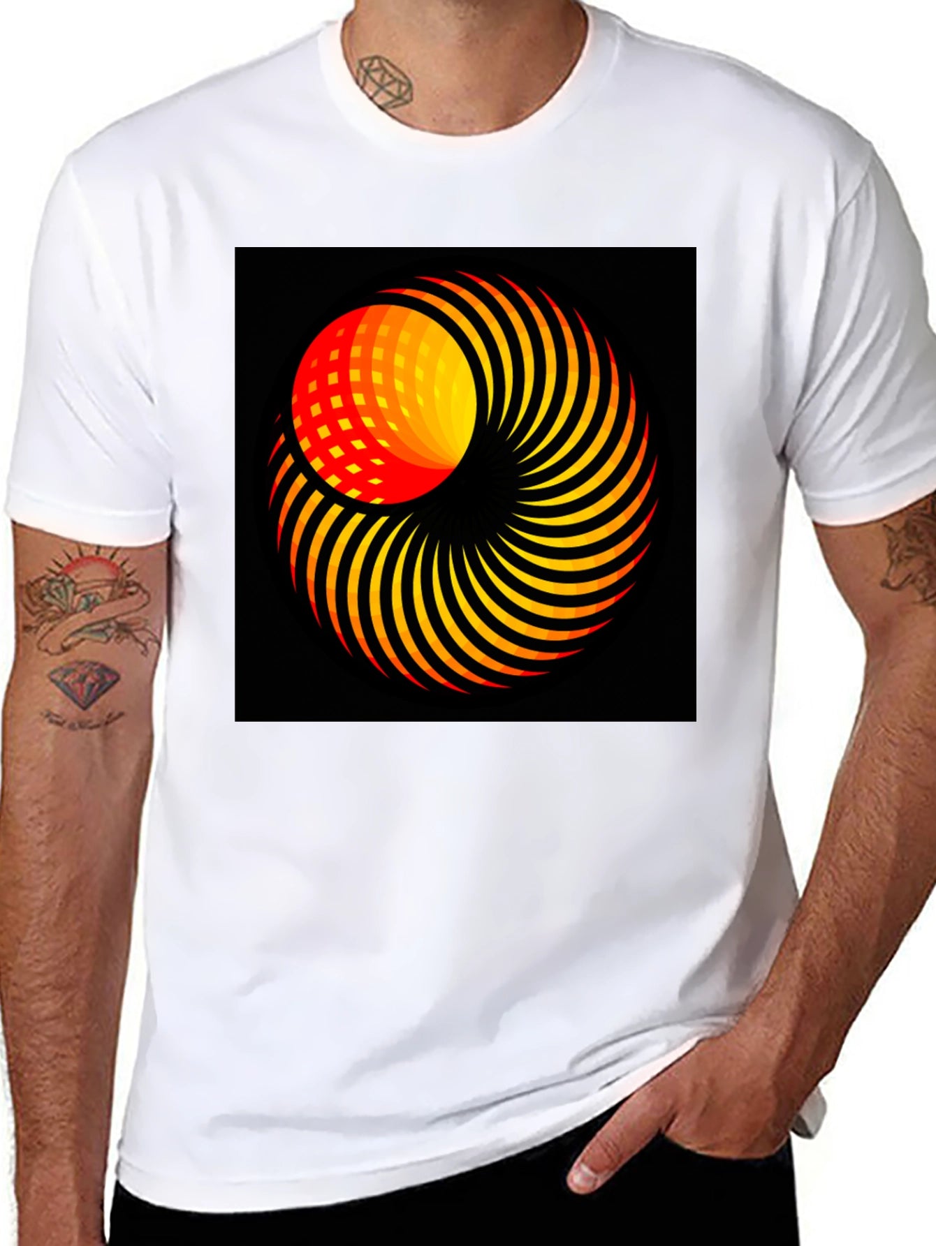 Abstract Swirl Graphic T-Shirt - Modern Art Tee