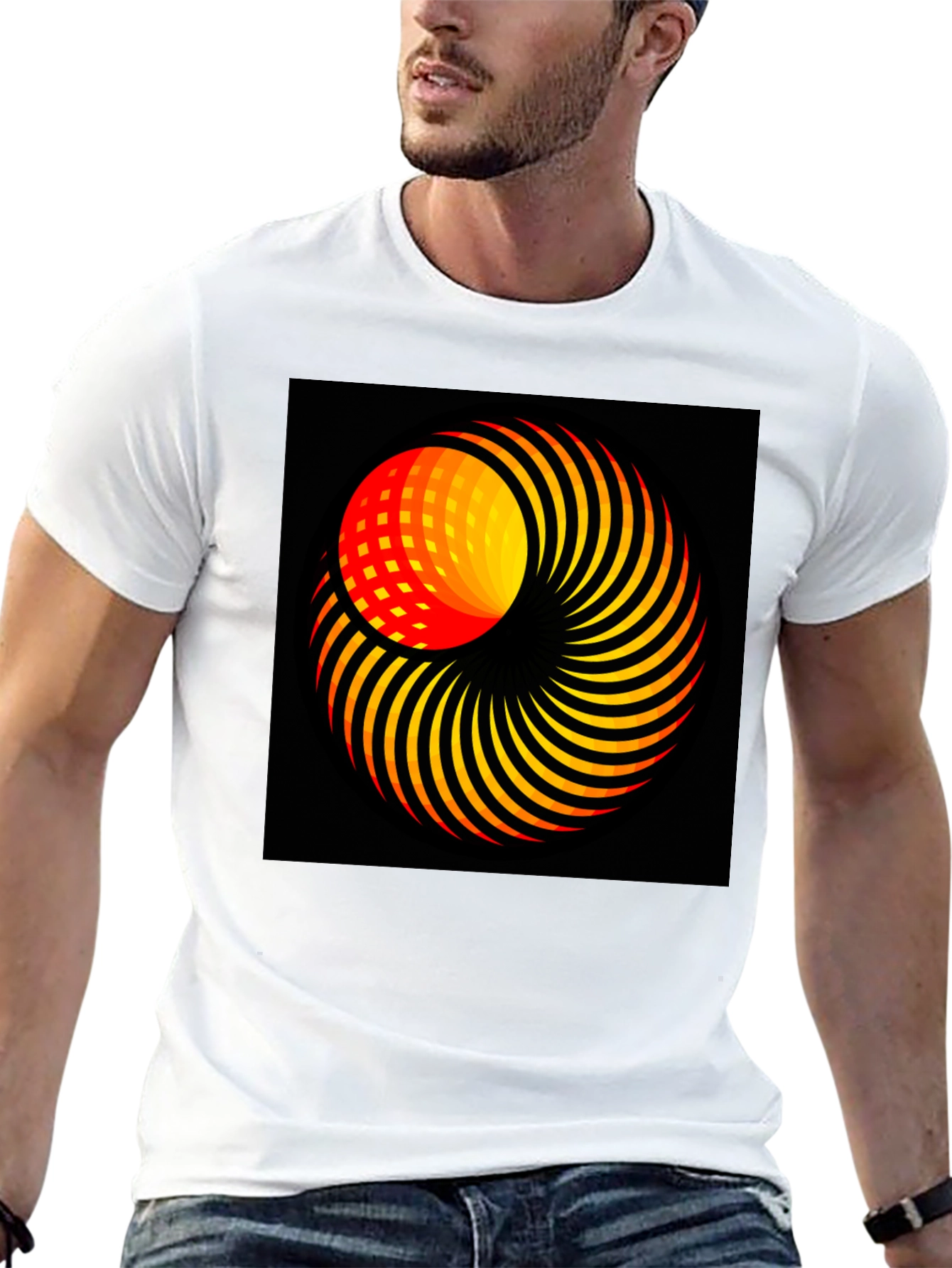 Abstract Swirl Graphic T-Shirt - Modern Art Tee