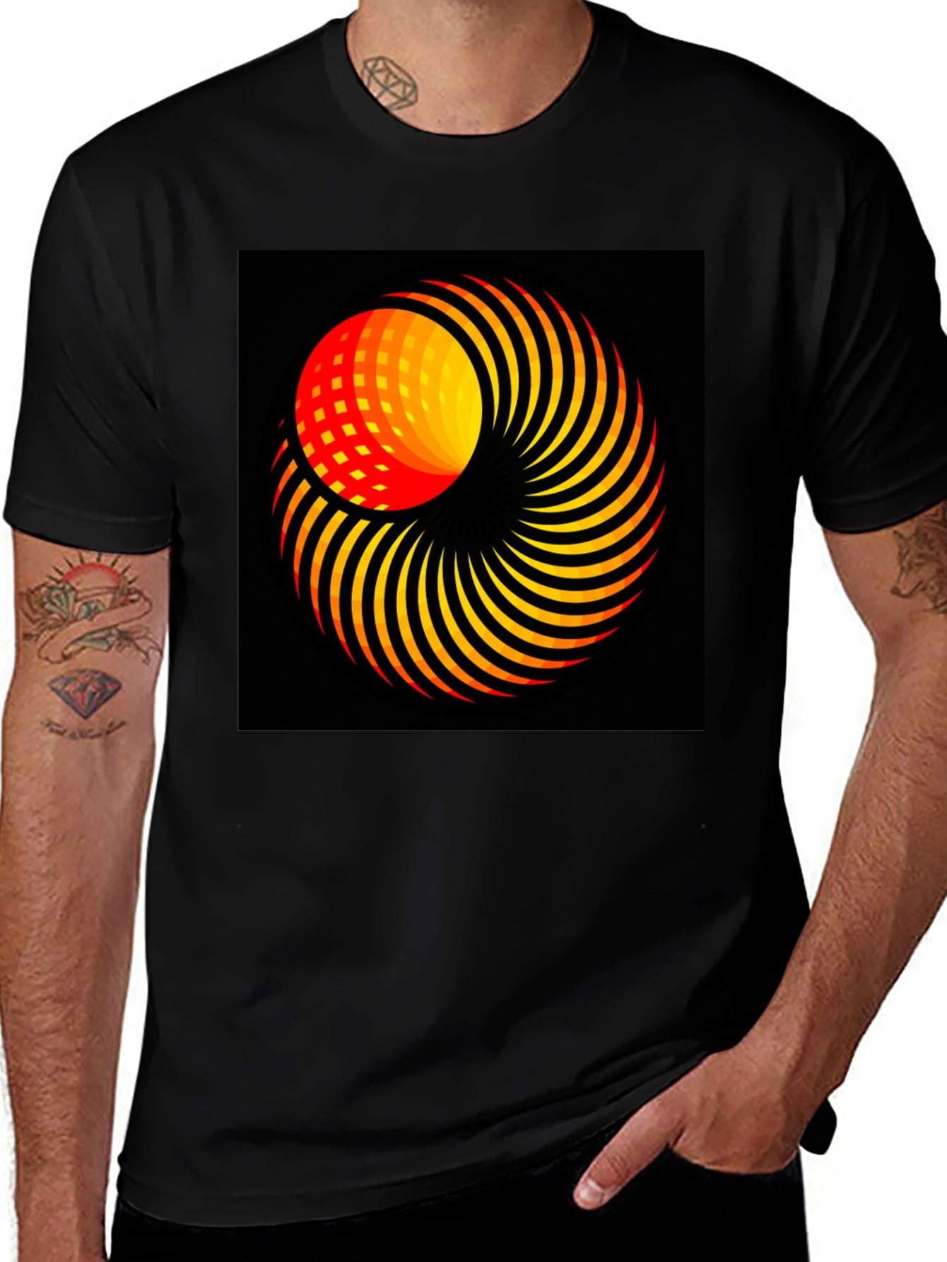 Abstract Swirl Graphic T-Shirt - Modern Art Tee