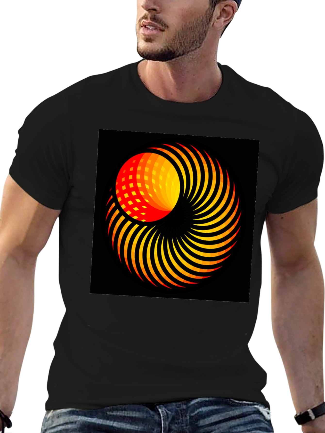 Abstract Swirl Graphic T-Shirt - Modern Art Tee