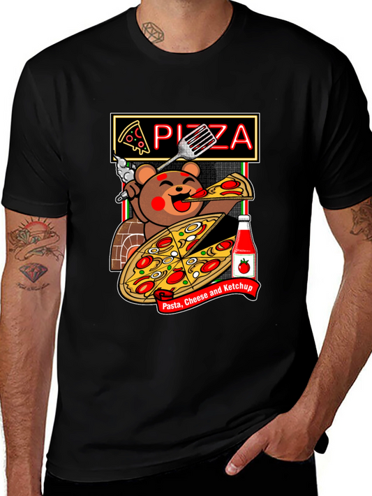 Pizza Bear Graphic Tee - Foodie Fashion