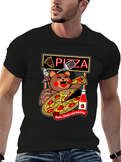 Pizza Bear Graphic Tee - Foodie Fashion