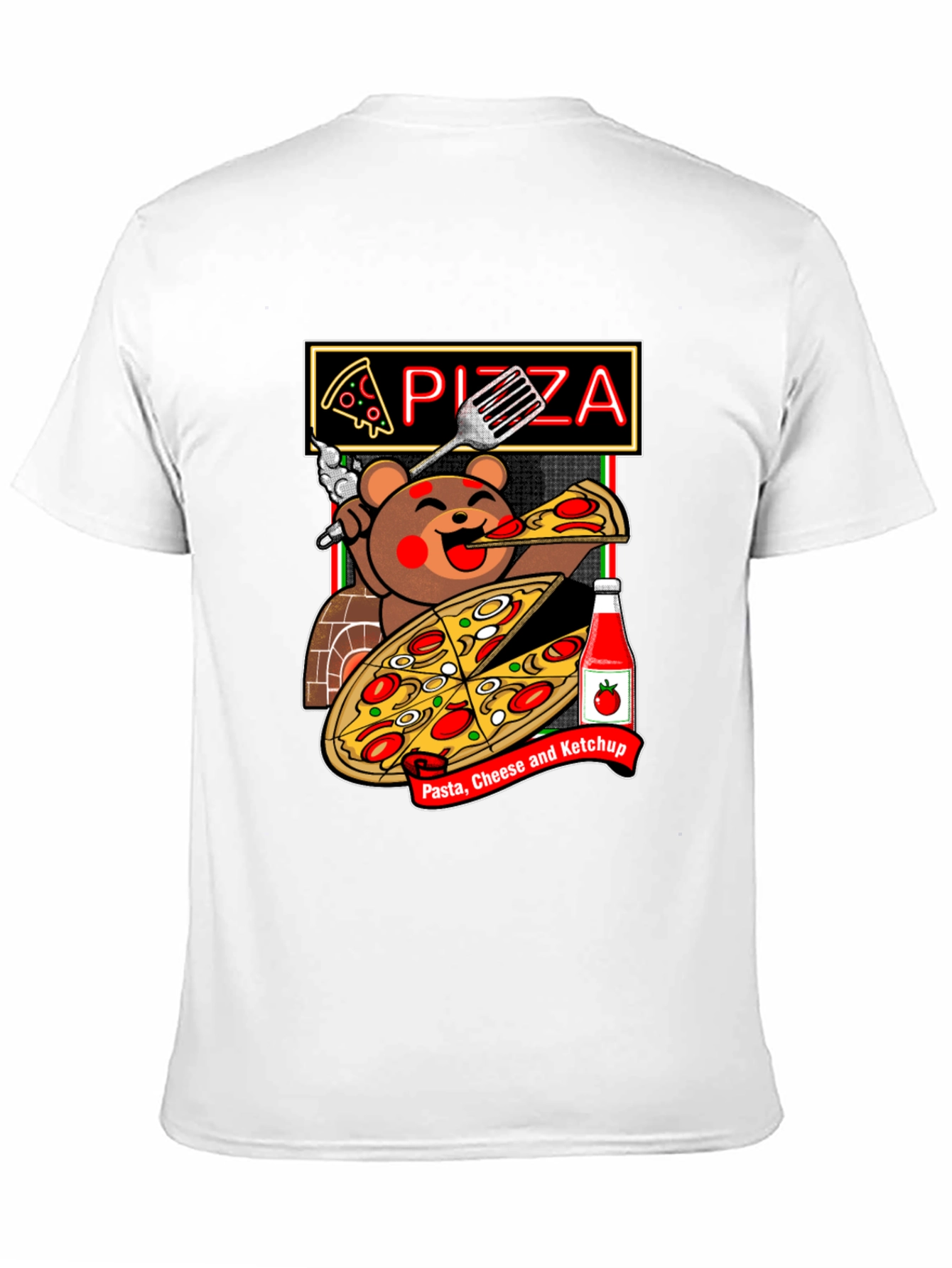 Pizza Bear Graphic Tee - Foodie Fashion