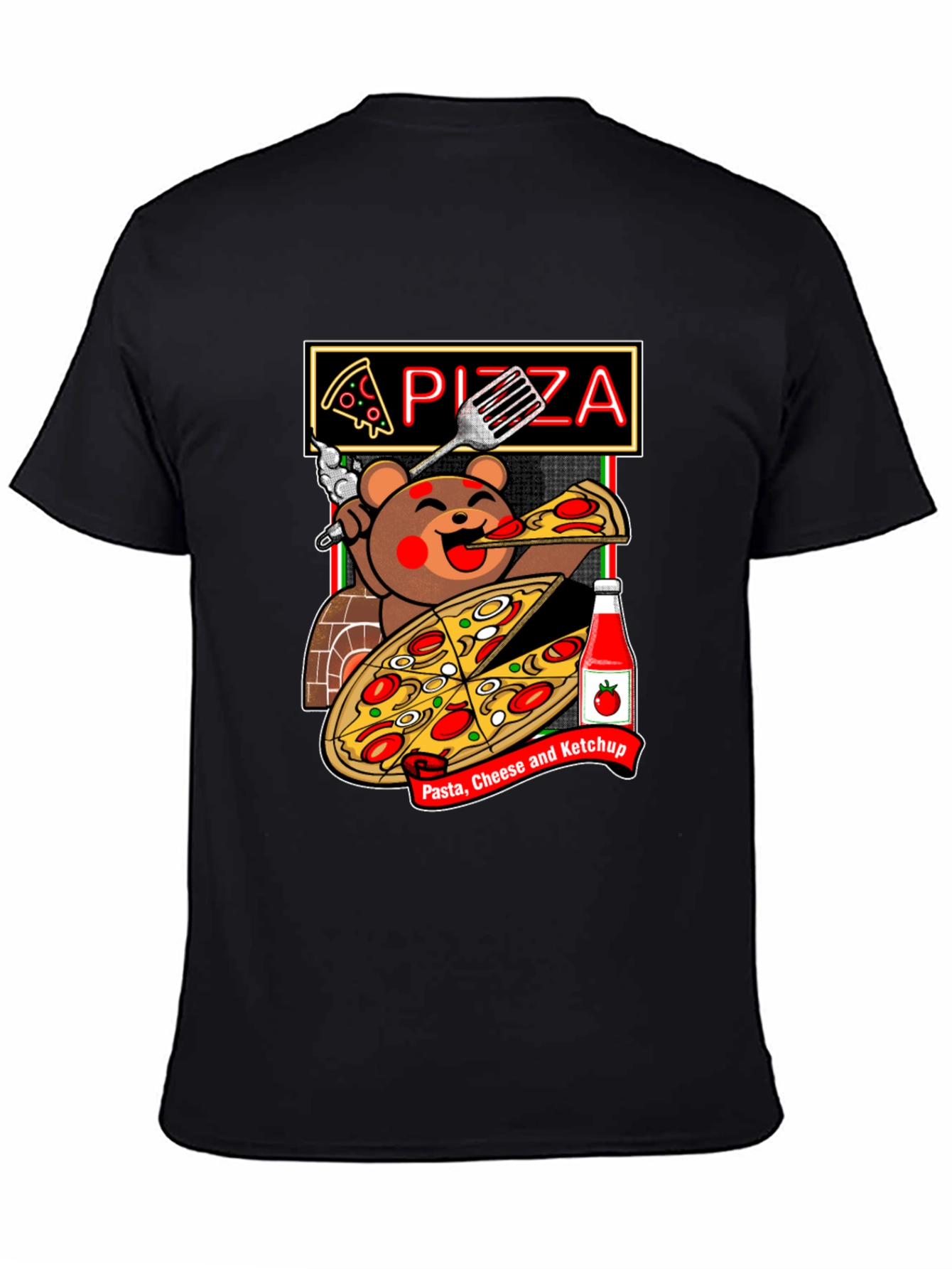 Pizza Bear Graphic Tee - Foodie Fashion