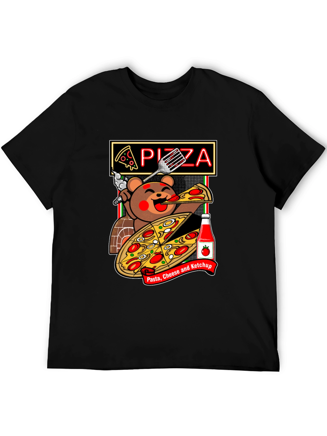 Pizza Bear Graphic Tee - Foodie Fashion