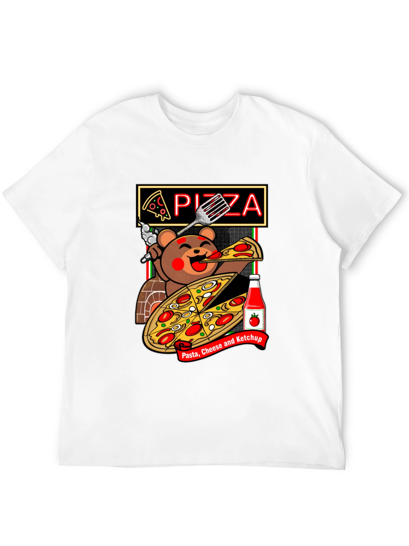 Pizza Bear Graphic Tee - Foodie Fashion