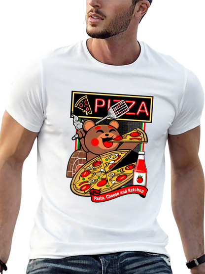 Pizza Bear Graphic Tee - Foodie Fashion