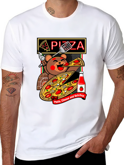 Pizza Bear Graphic Tee - Foodie Fashion