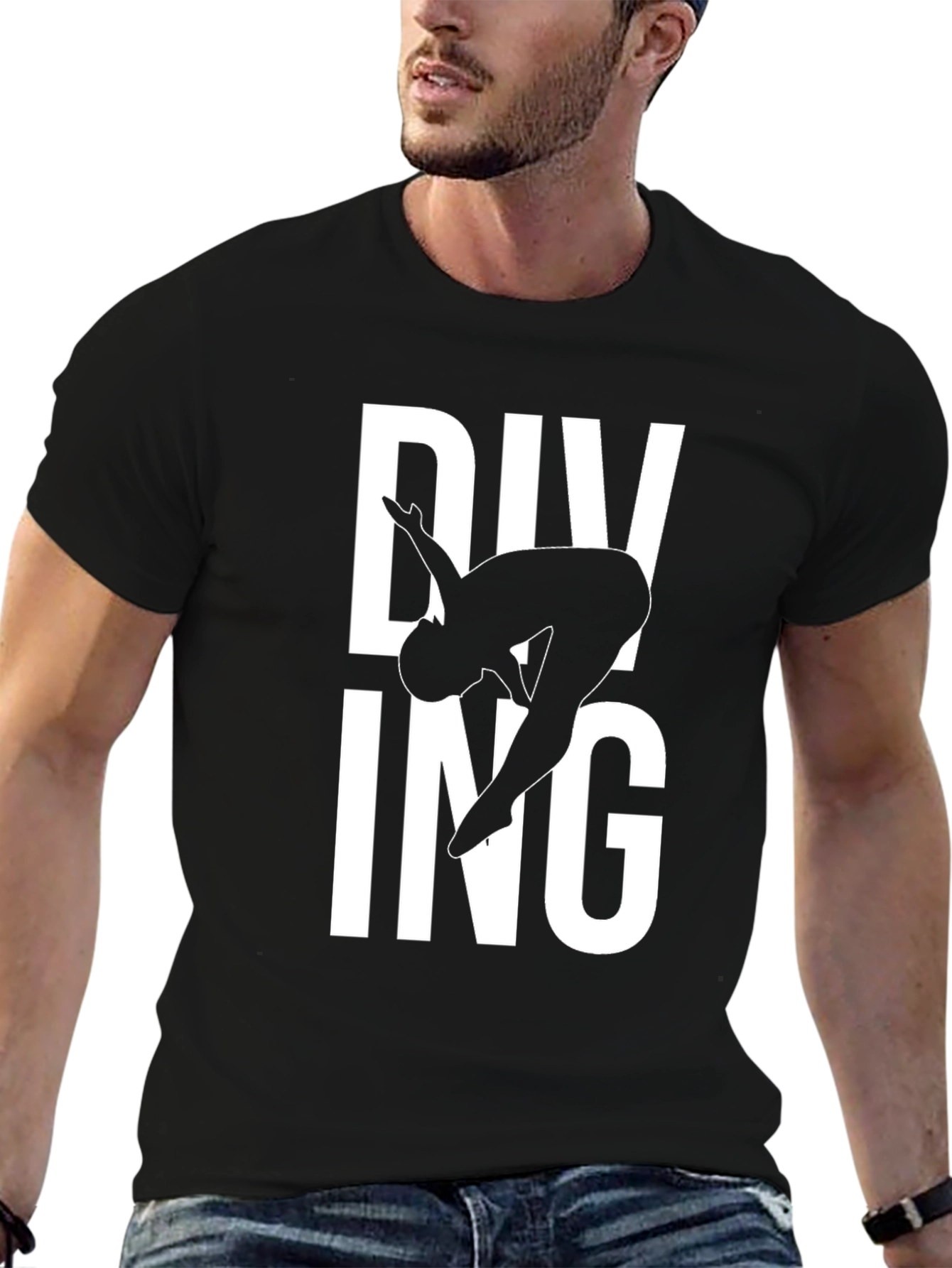 Diving T-Shirt - Cool Black Tee