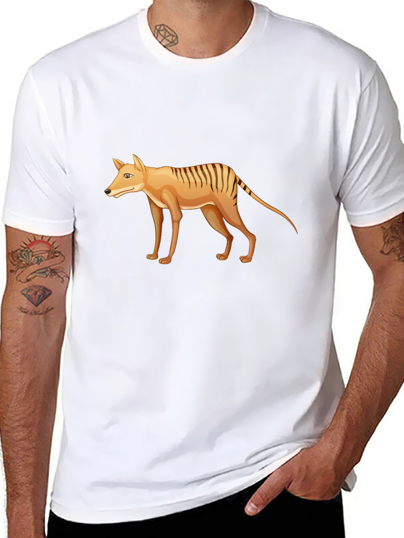 Tasmanian Tiger Graphic Tee - Extinct Animal T-Shirt