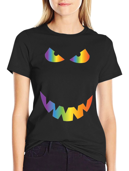 Rainbow Evil Face Graphic Tee