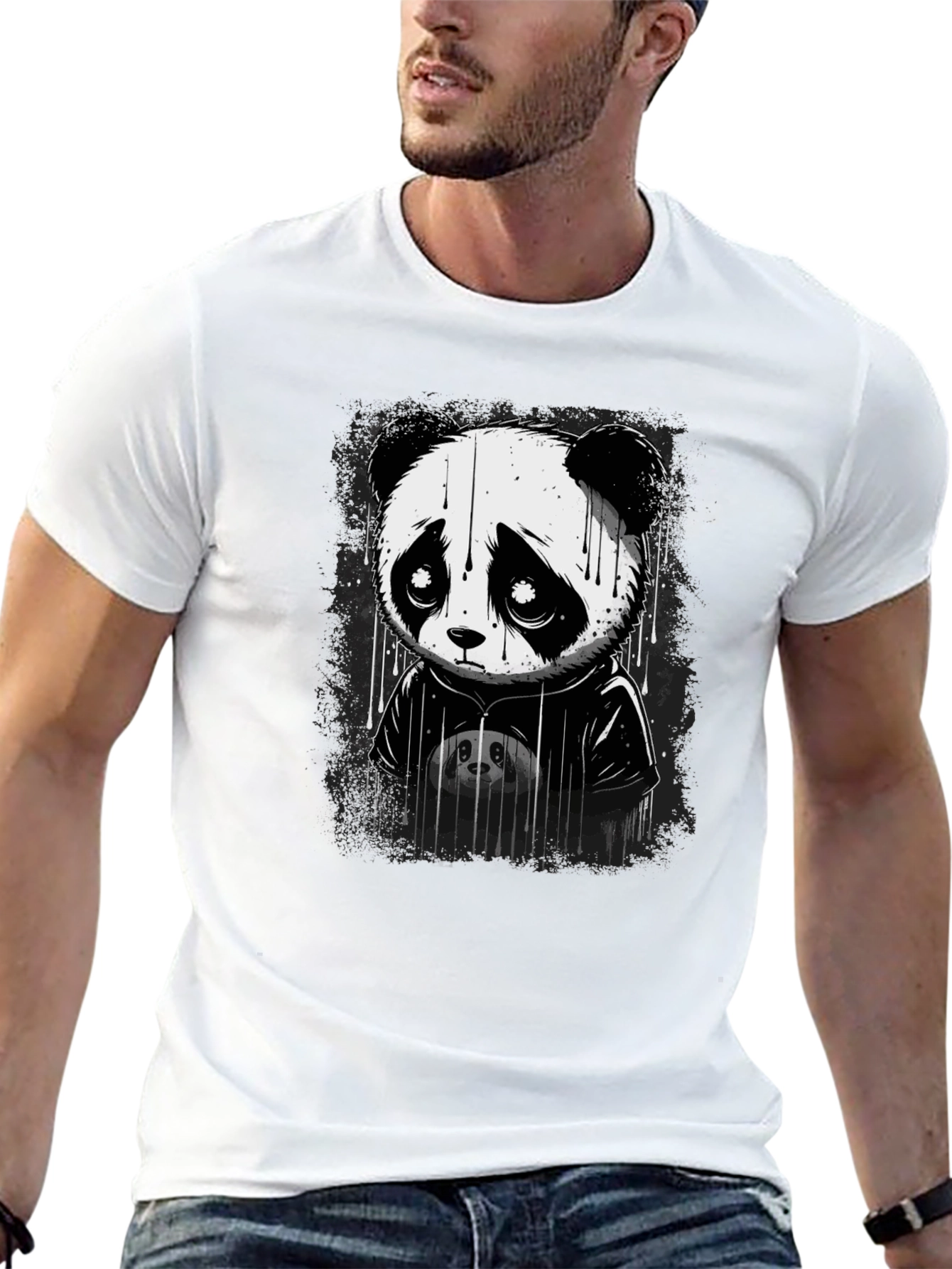 Sad Panda Graphic T-Shirt - Unisex Cotton Tee
