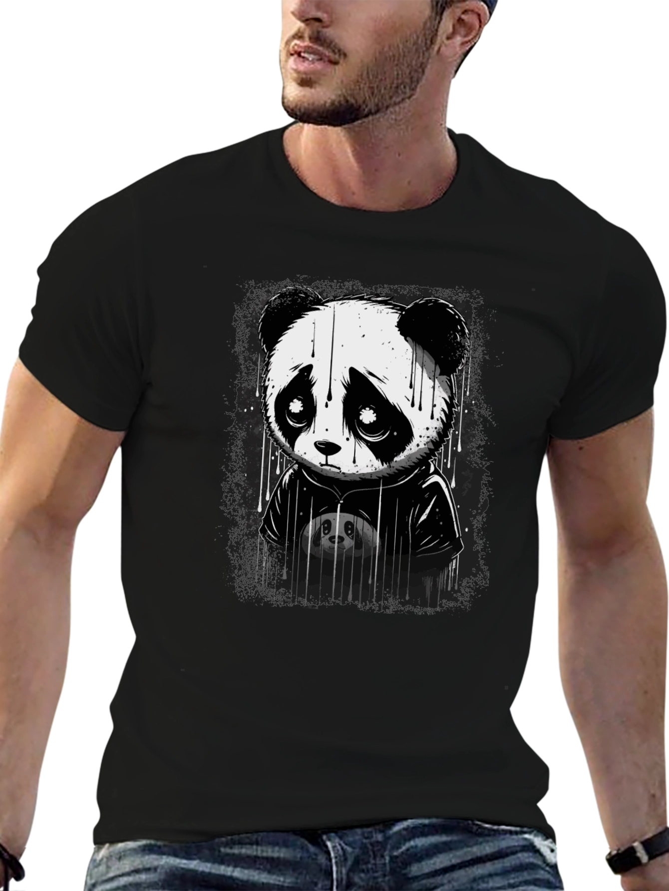 Sad Panda Graphic T-Shirt - Unisex Cotton Tee