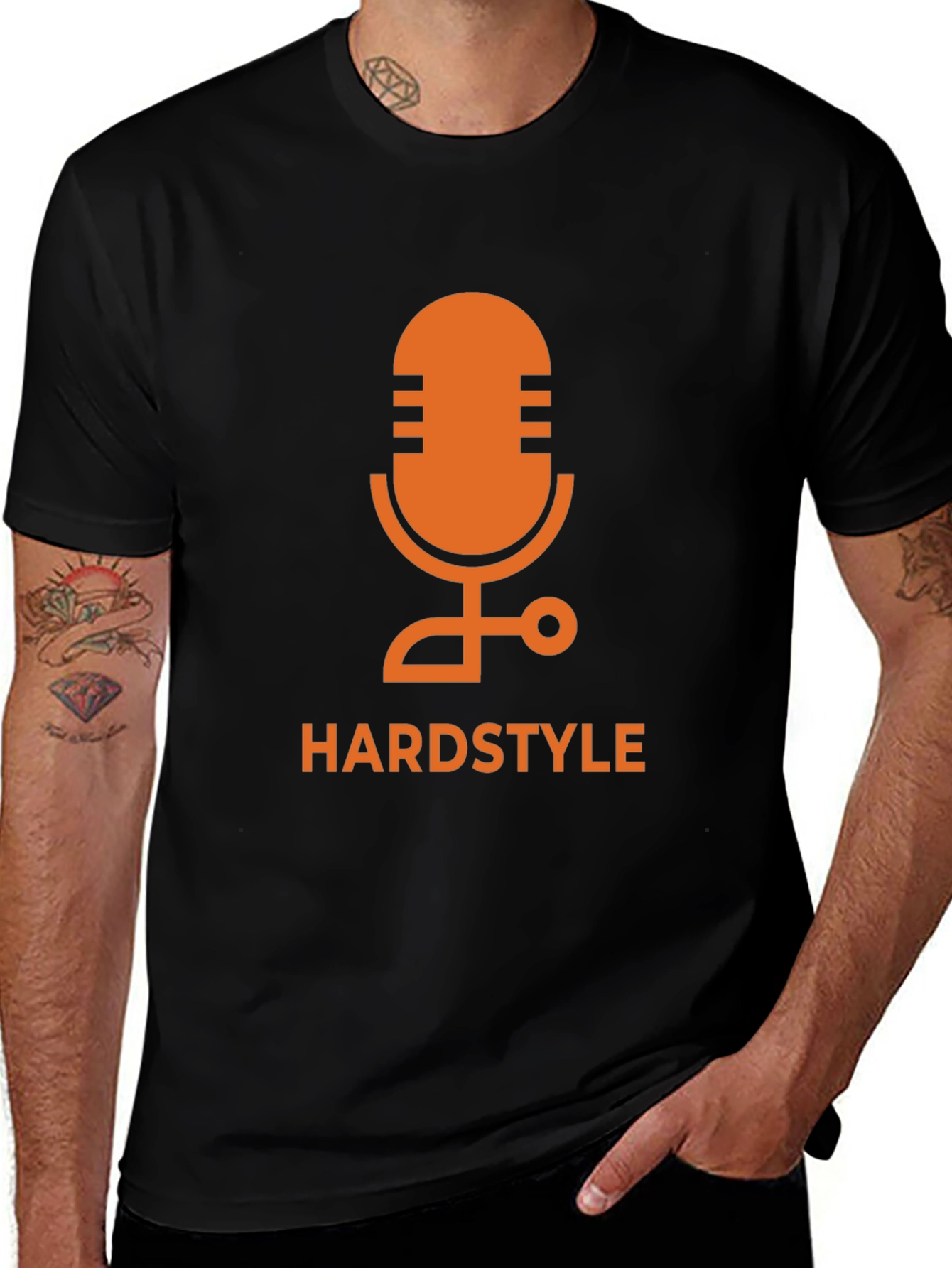 Hardstyle Microphone Graphic Tee - Black