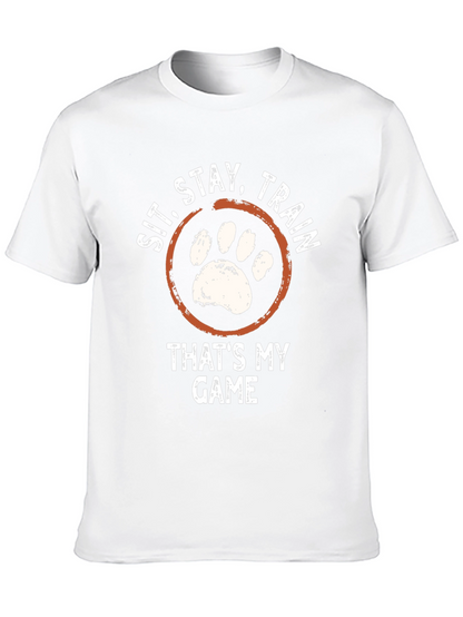 Sit Stay Train Dog Paw T-Shirt