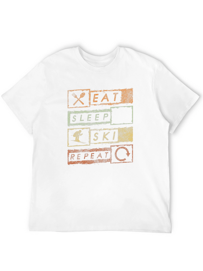 Eat Sleep Ski Repeat Graphic Tee