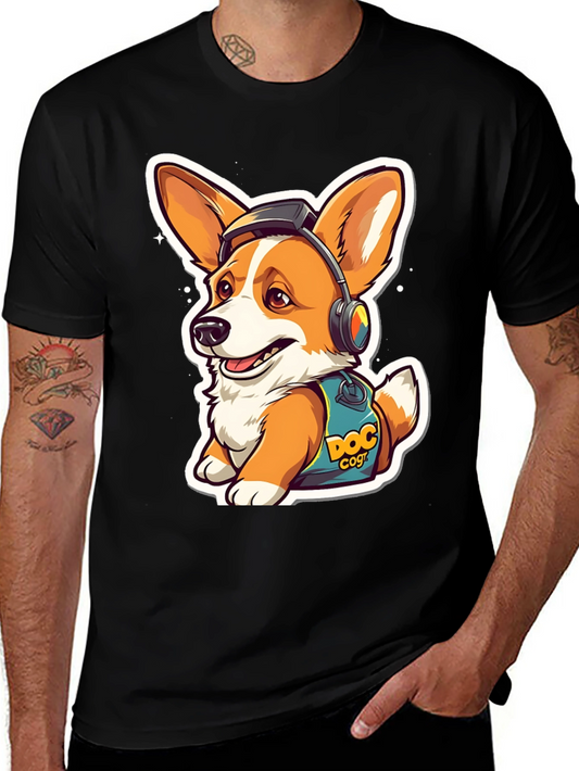 Corgi DJ T-Shirt - Cool Dog Graphic Tee
