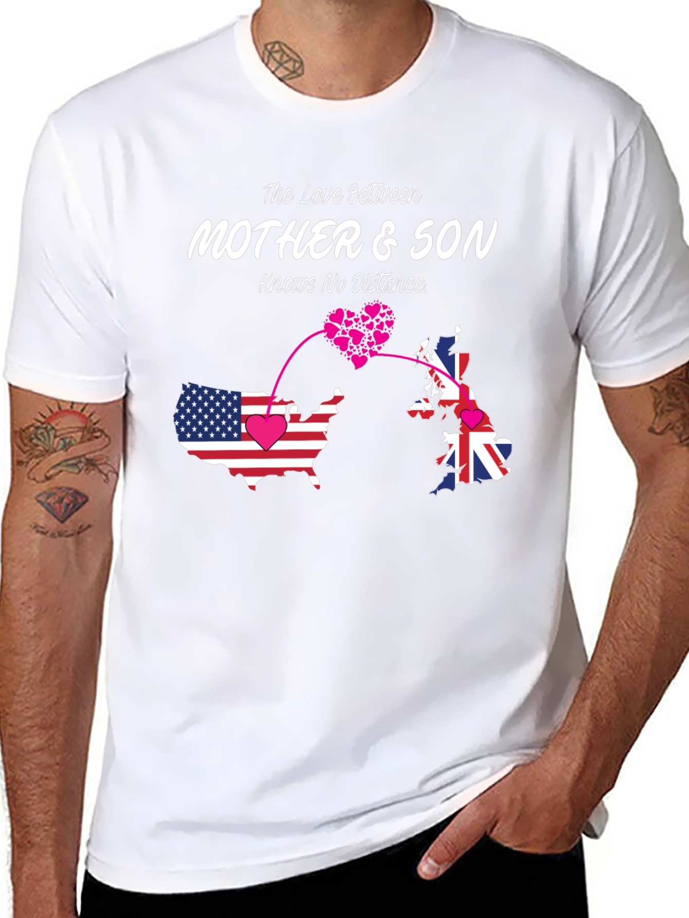 Mother & Son Love Knows No Distance Black T-Shirt