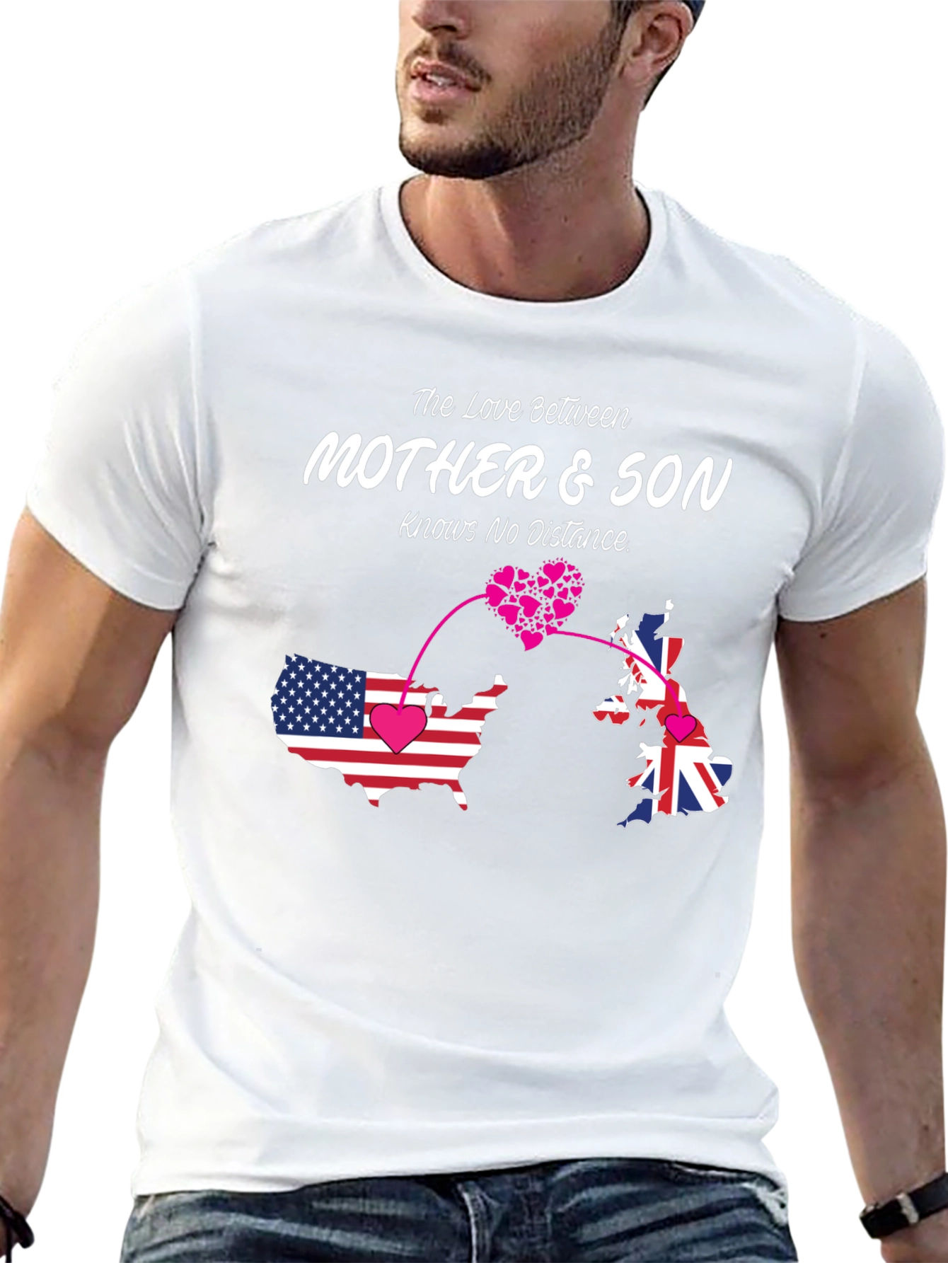 Mother & Son Love Knows No Distance Black T-Shirt