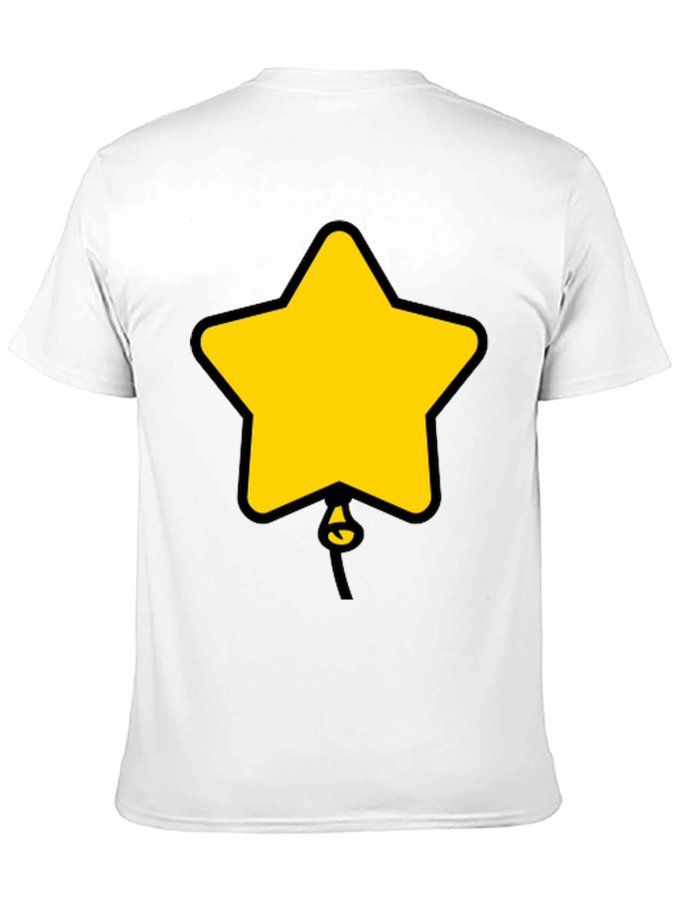 Star Balloon Graphic Tee - Black Cotton Casual