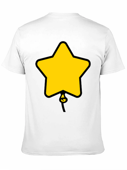 Star Balloon Graphic Tee - Black Cotton Casual