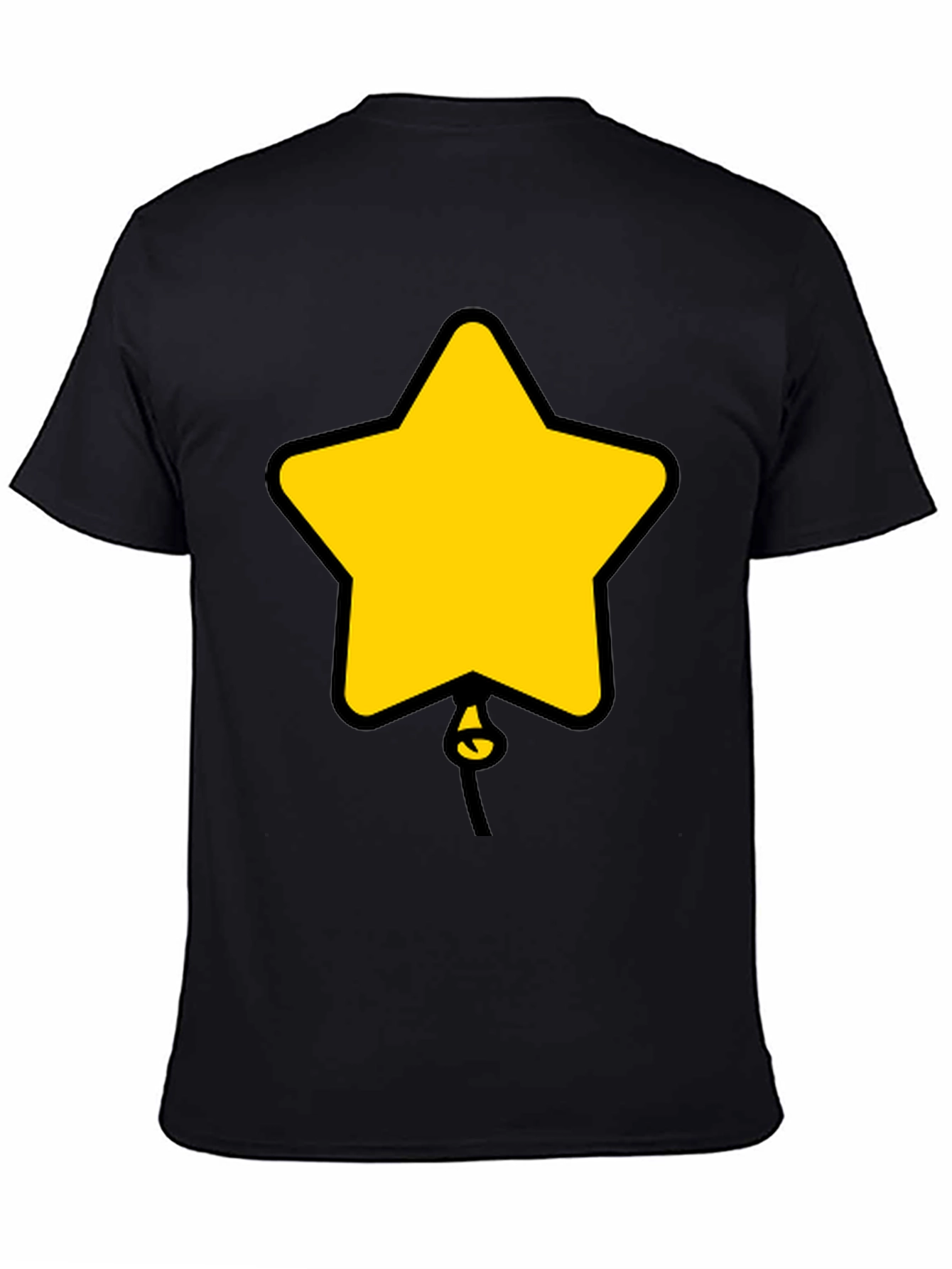 Star Balloon Graphic Tee - Black Cotton Casual