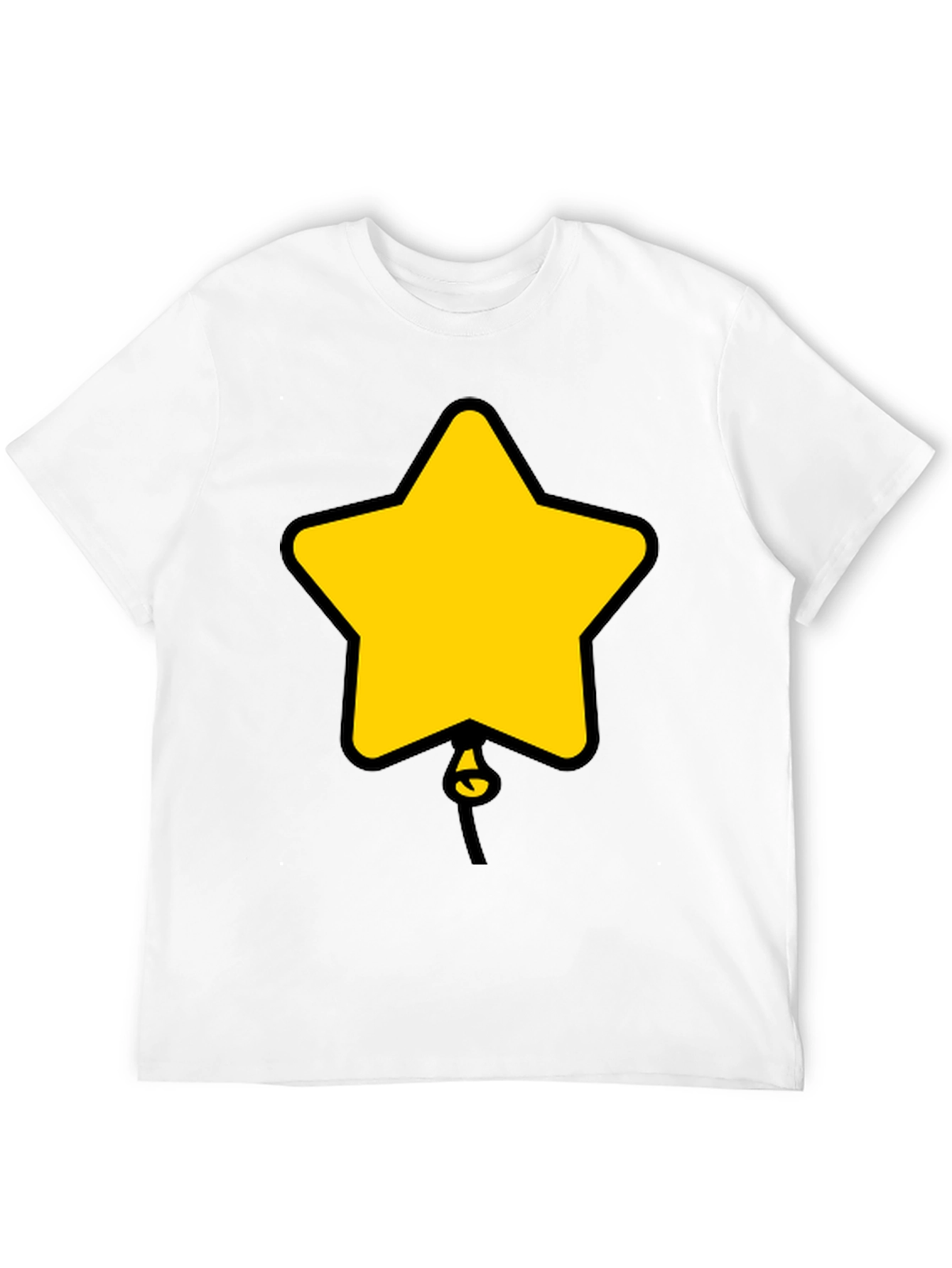Star Balloon Graphic Tee - Black Cotton Casual