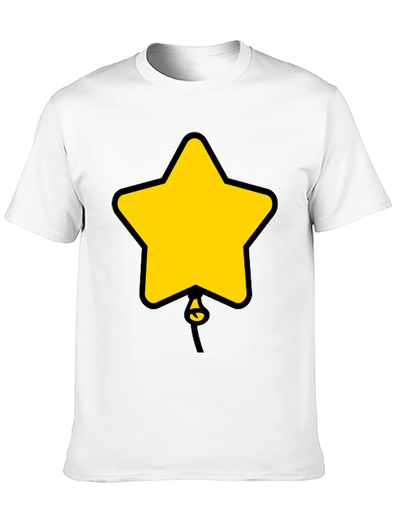 Star Balloon Graphic Tee - Black Cotton Casual