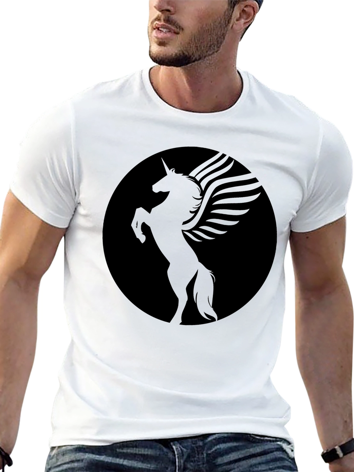 Mystic Pegasus Graphic Tee - Black