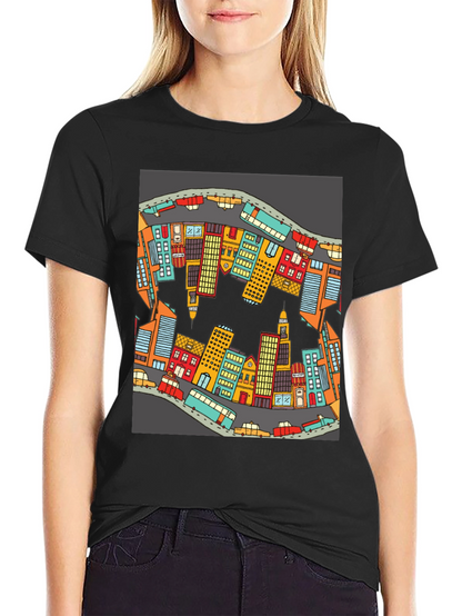 Cityscape Graphic T-Shirt - Urban Style Cotton Tee