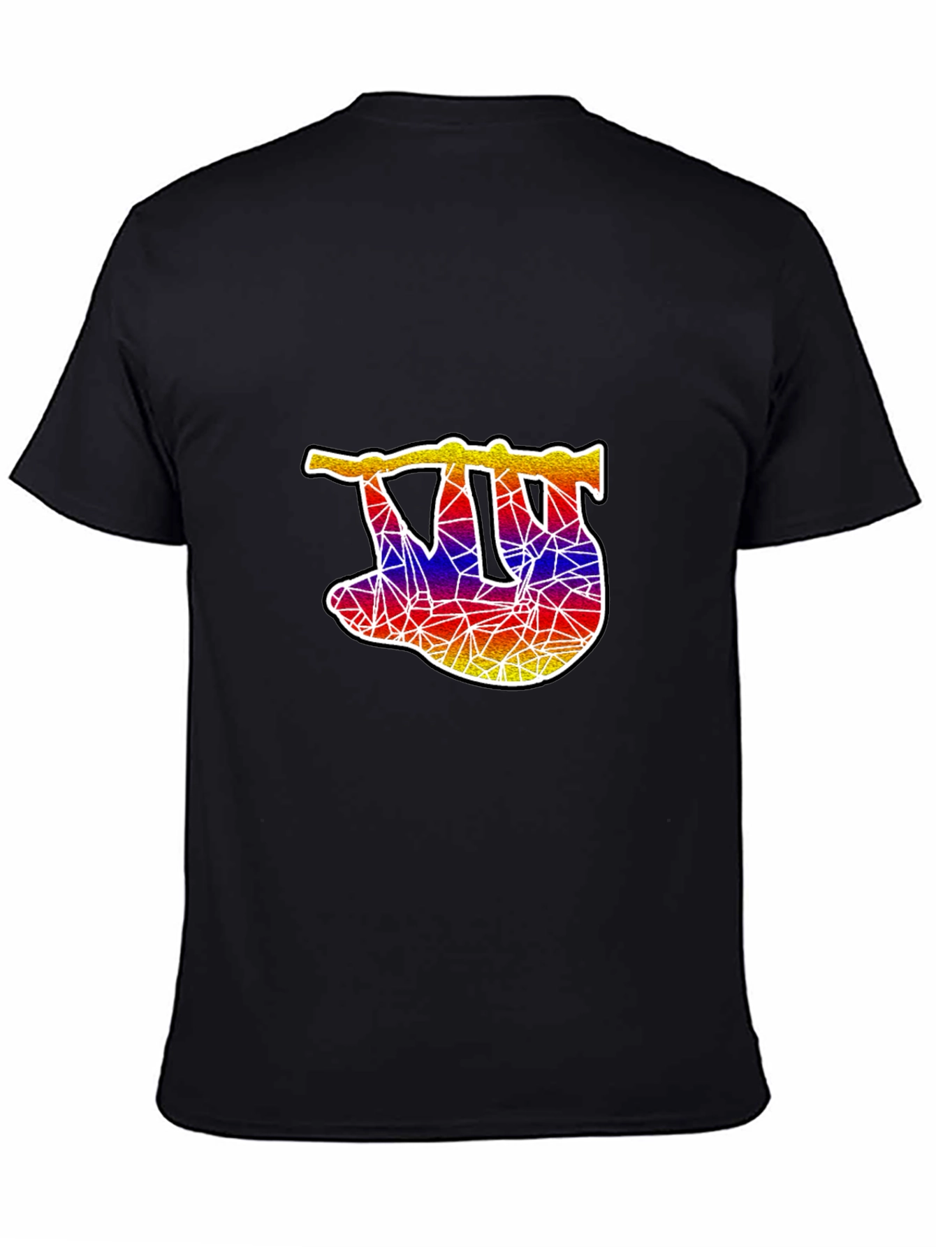 Geometric Sloth Graphic Tee - Mens Black T-Shirt