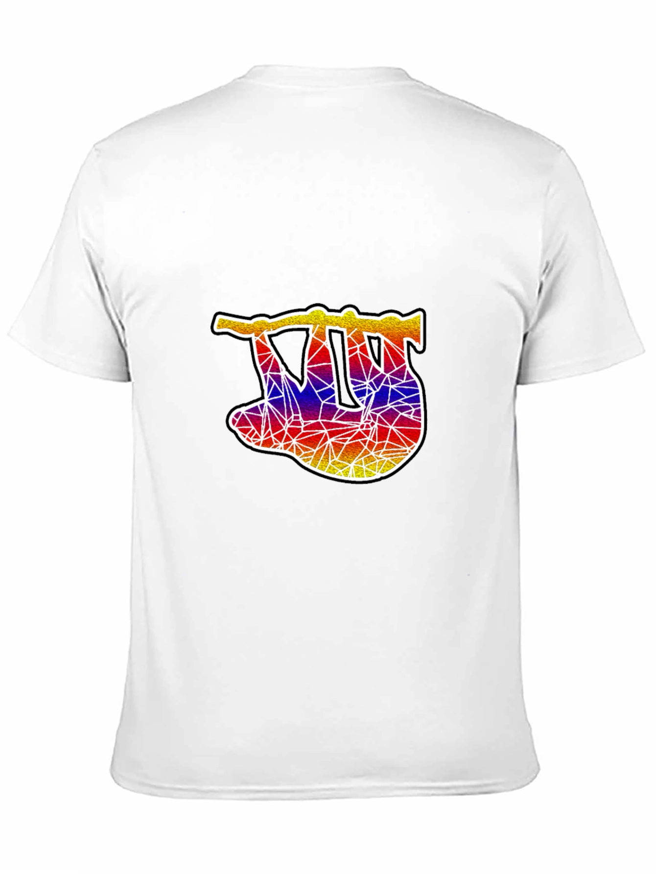 Geometric Sloth Graphic Tee - Mens Black T-Shirt