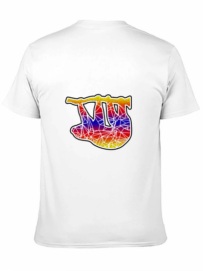 Geometric Sloth Graphic Tee - Mens Black T-Shirt