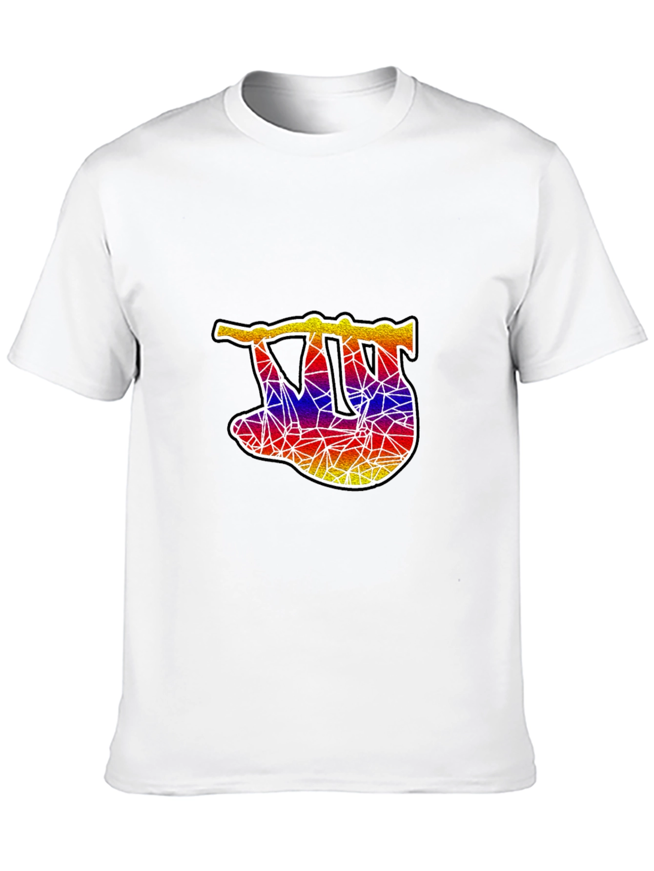 Geometric Sloth Graphic Tee - Mens Black T-Shirt