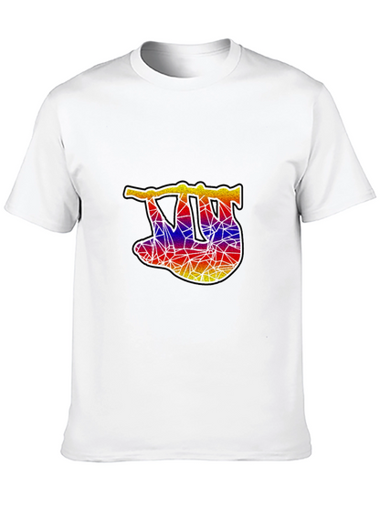 Geometric Sloth Graphic Tee - Mens Black T-Shirt